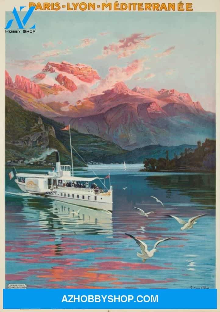 Le Lac D'Annecy Paris Lyon Mediterranee France C. 1900 Vintage Advertisement