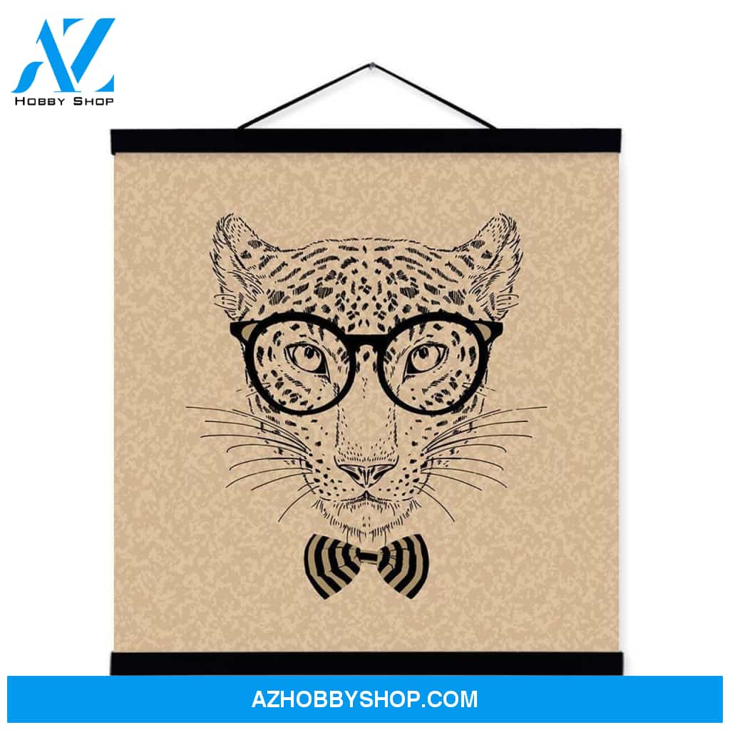 Leopard Face Black White Gentleman Wildlife Animal Portrait Wood Print Picture Poster Home Full Hd Personalized Customized Canvas Art Wall Art Wall Decor