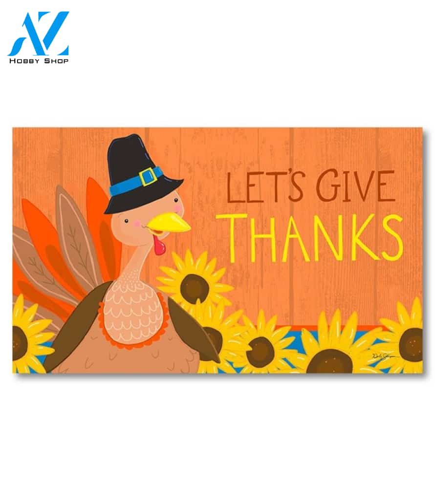 Let's Give Thanks Turkey Doormat - 18" x 30"
