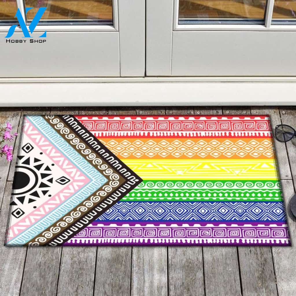 LGBT Pride - The Modern Flag Doormat Welcome Mat House Warming Gift Home Decor Funny Doormat Gift Idea