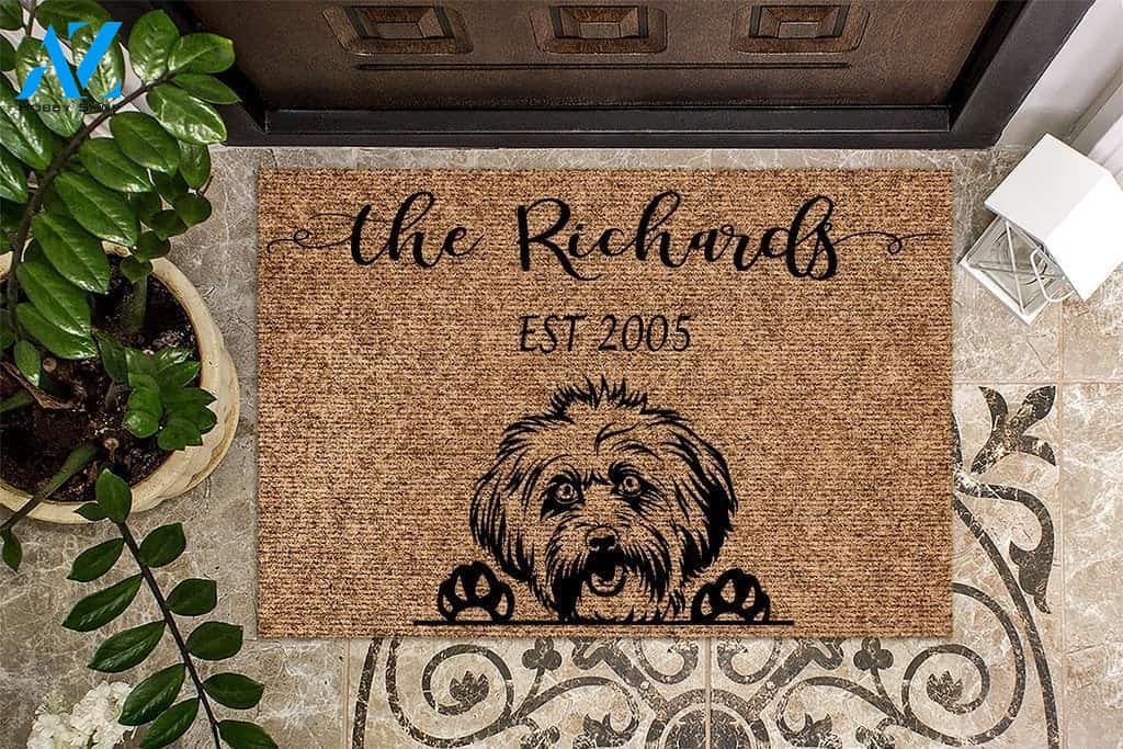 Lhasa Apso Funny Dog Custom Name & Year Doormat