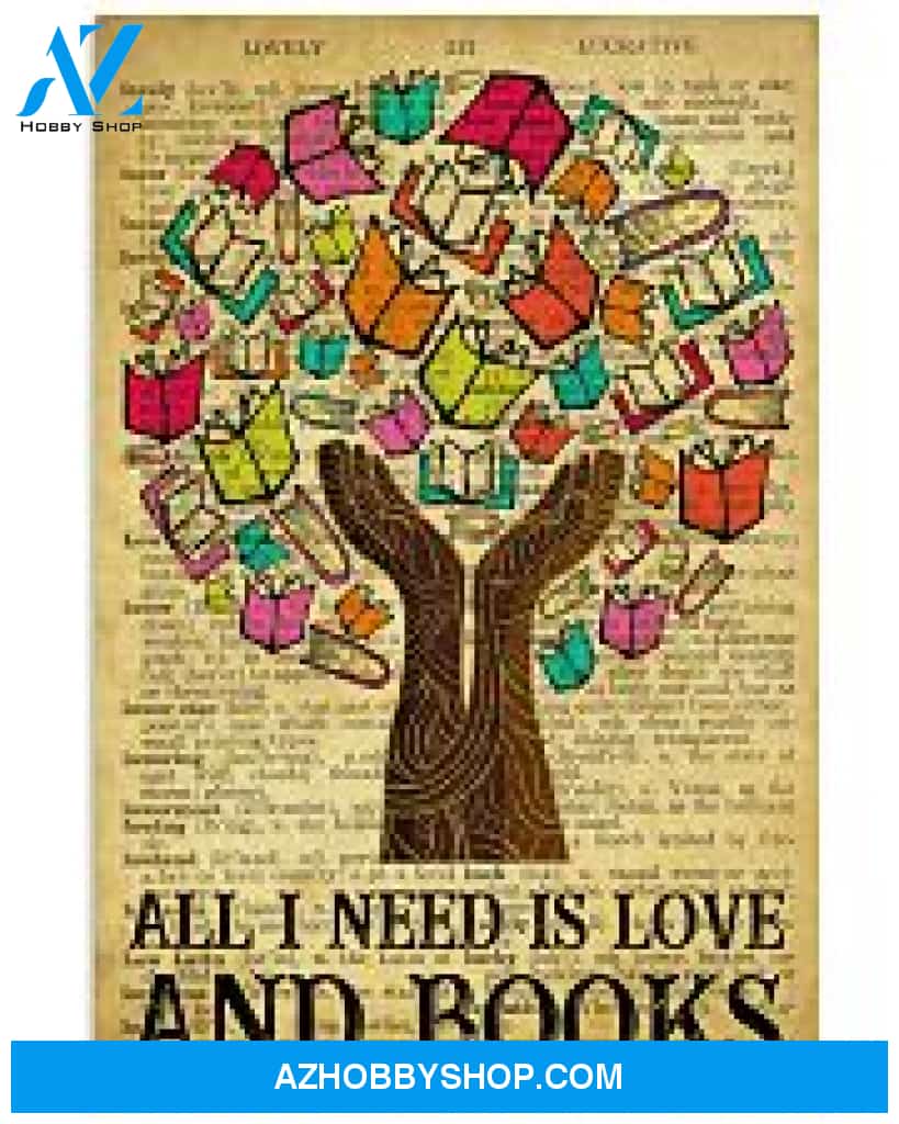 Librarian Poster All I Need Is Love And Books Wall Decor