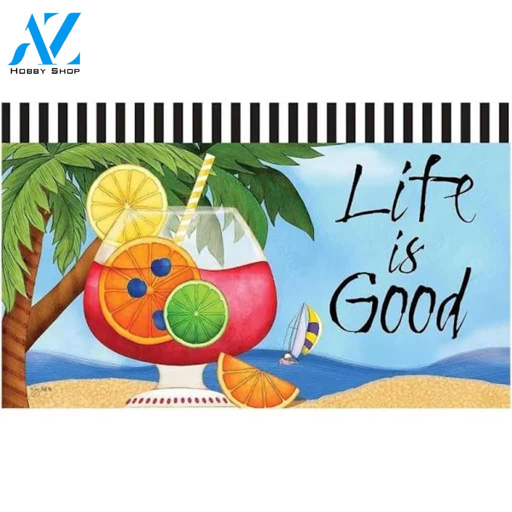 Life Is Good Summer Indoor And Outdoor Doormat Welcome Mat Housewarming Gift Home Decor Funny Doormat Gift Idea For Summer Lovers