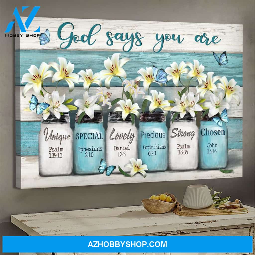Lili Flower - God Says Your Are Poster Wall Hanging Warm Poster Canvas Wall Decor Visual Art