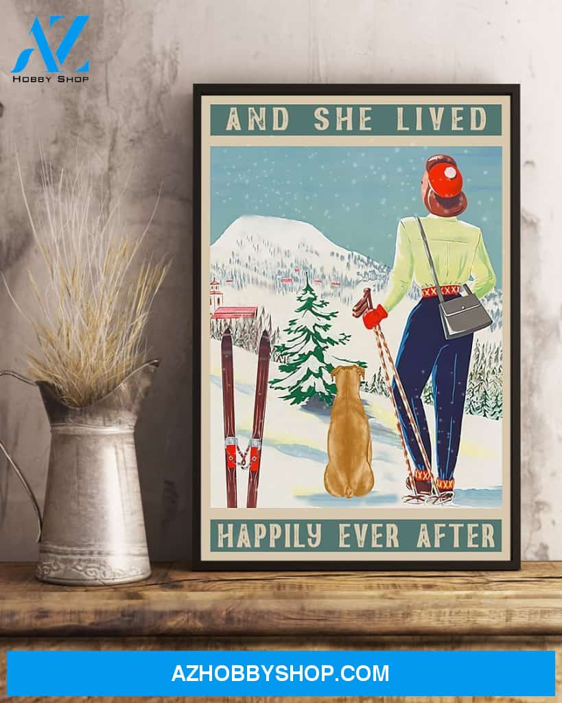 Lived Happily Skiing Vertical Wall Art Prints, Wall Decor Visual Art