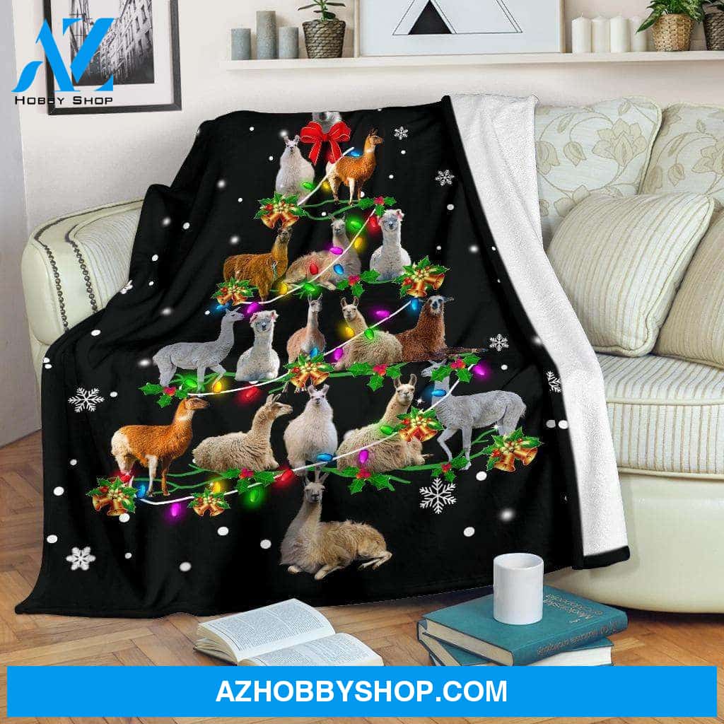 Llama Blanket, Llama Christmas Tree Funny Noel, Gift For Llama Lovers