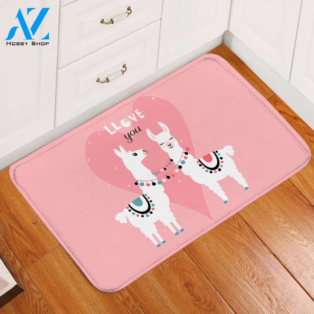 Llove You Pink Door Mat