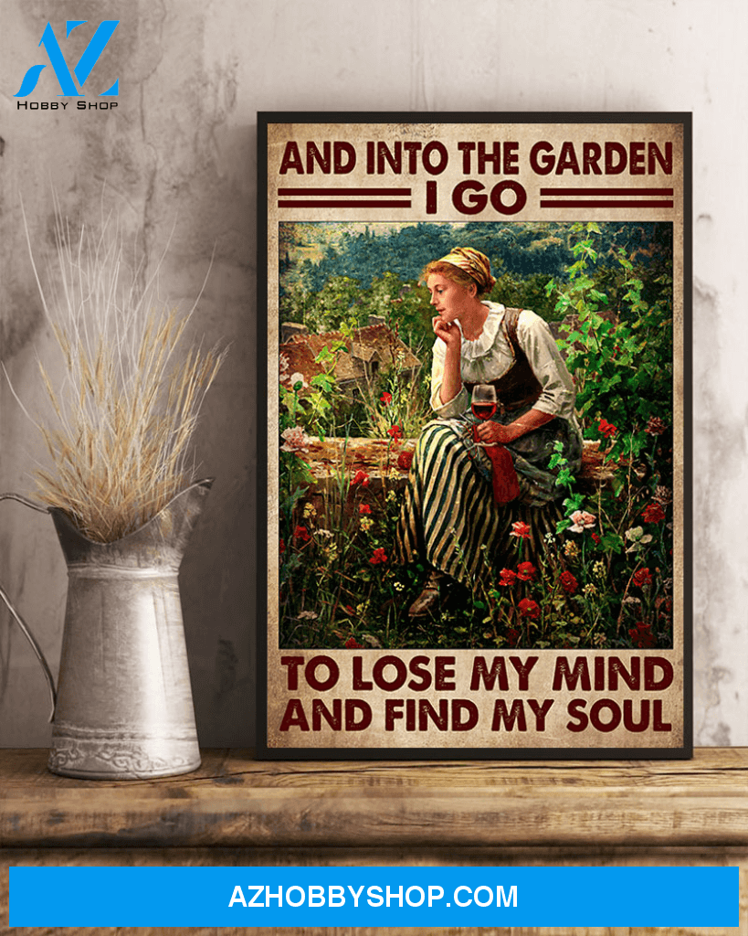 Into The Garden Canvas Wall Art | Lose My Mind And Find My Soul Canvas | Beautiful Girl With Flowers Canvas