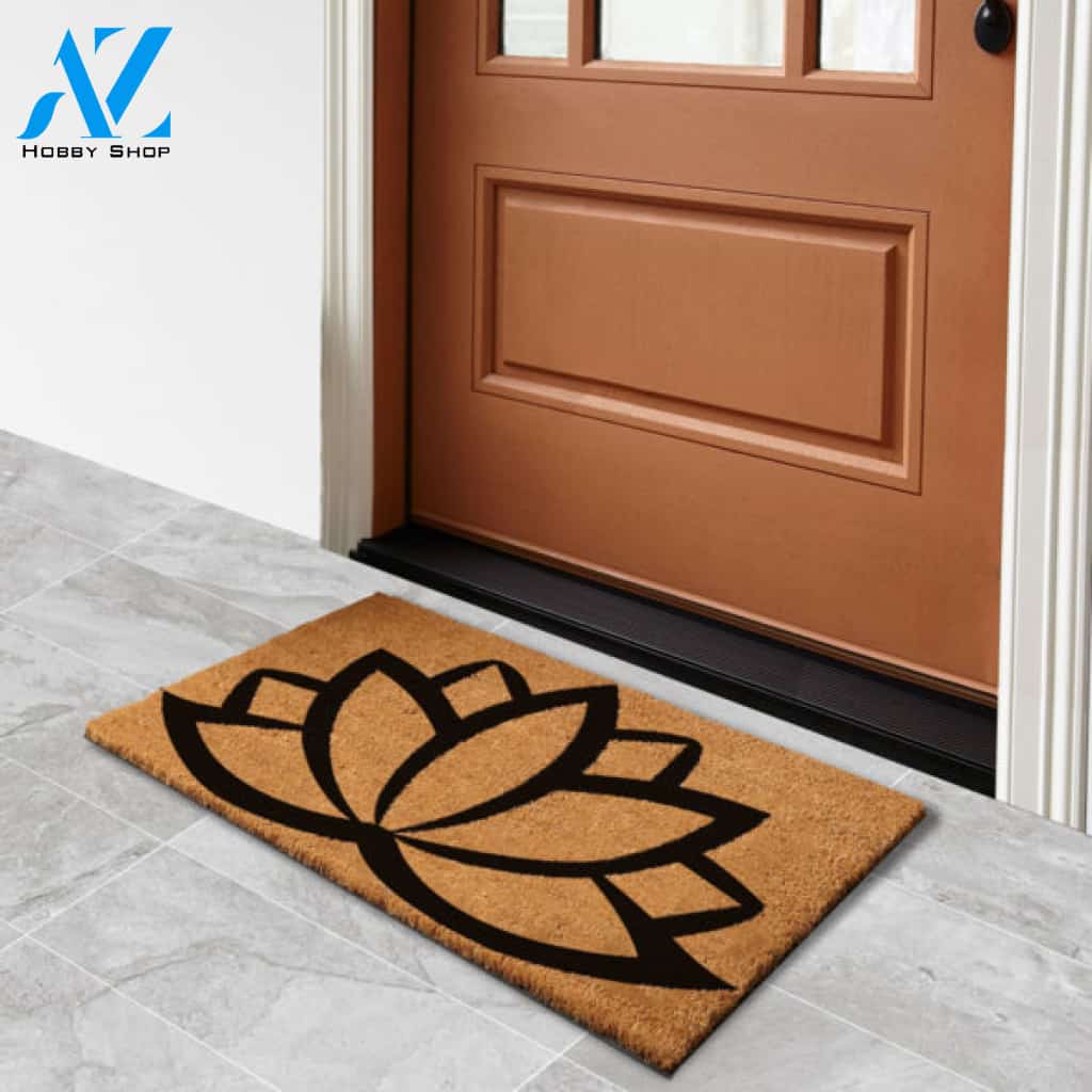 Lotus Flower Mandala Boho Doormat