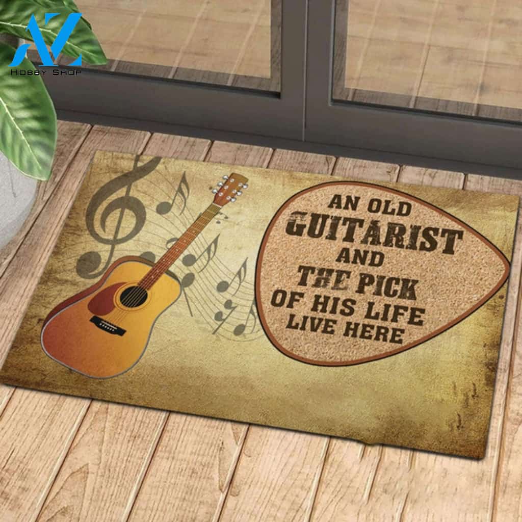 Love Classic Guitar Music Rubber Base Doormat Indoor And Outdoor Mat Entrance Rug Funny Home Decor Closing Gift Gift For Friend Family Gift Idea