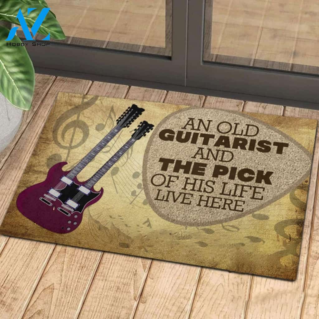 Love Double Electric Guitar Music Doormat Indoor And Outdoor Mat Entrance Rug Funny Home Decor Closing Gift Gift For Friend Idea