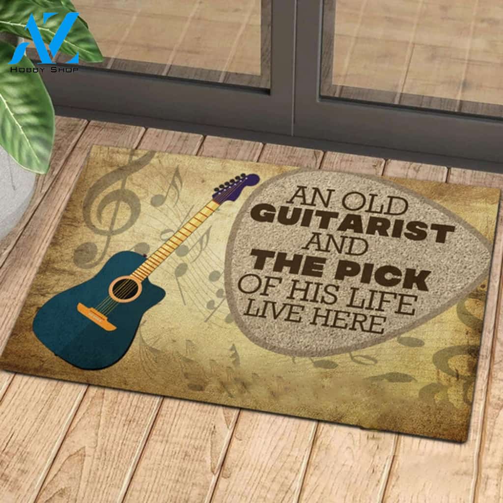 Love Guitar Music Rubber Base Doormat Indoor And Outdoor Mat Entrance Rug Funny Home Decor Closing Gift Gift For Friend Family Gift Idea