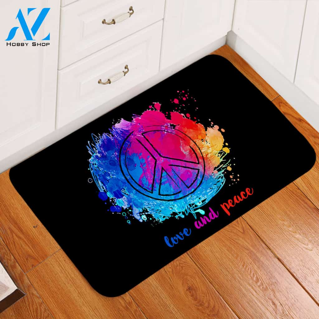 Love & Peace Colors Door Mat