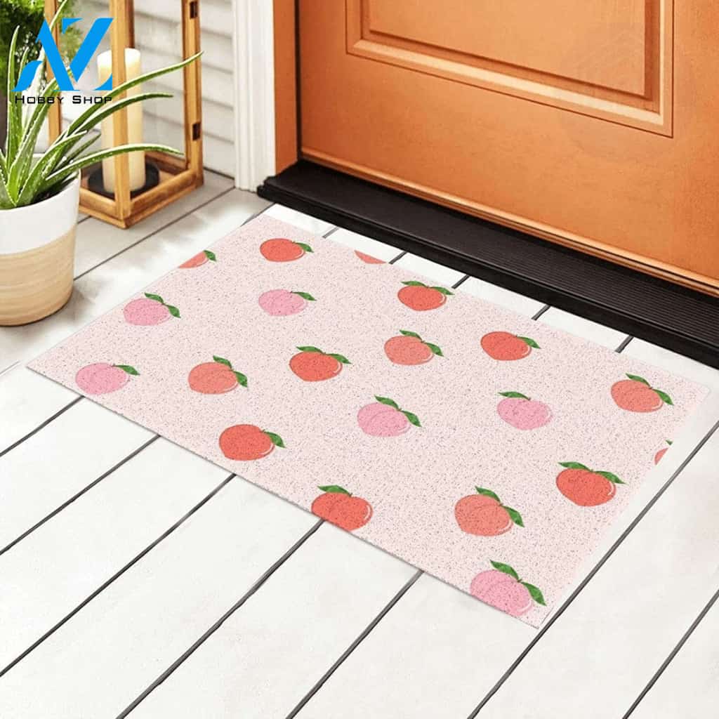 Love Peach Fruit Doormat Welcome Mat Housewarming Gift Home Decor Funny Doormat Gift Idea For Fruit Lovers Gift For Friend