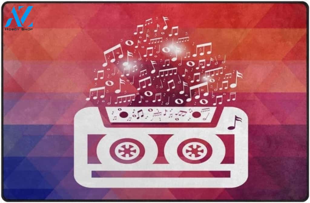Magnetic Tape Musical Notes Area Rug Indoor And Outdoor Doormat Warm House Gift Welcome Mat Birthday Gift For Music Lover