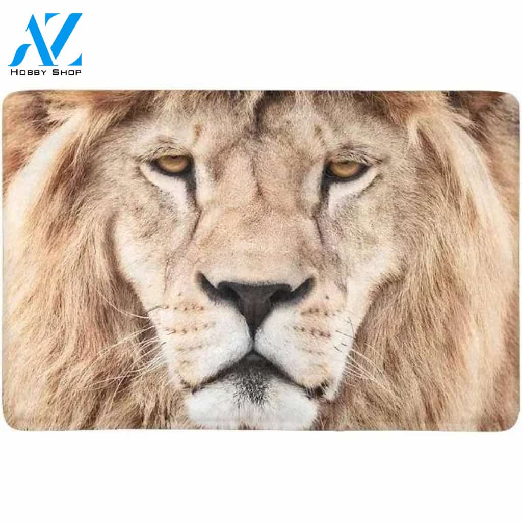 Majestic Lion Animal Doormat Indoor and Outdoor Mat Entrance Rug Sweet Home Decor Housewarming Gift Gift for Lion Lovers Wildlife Animals Lovers