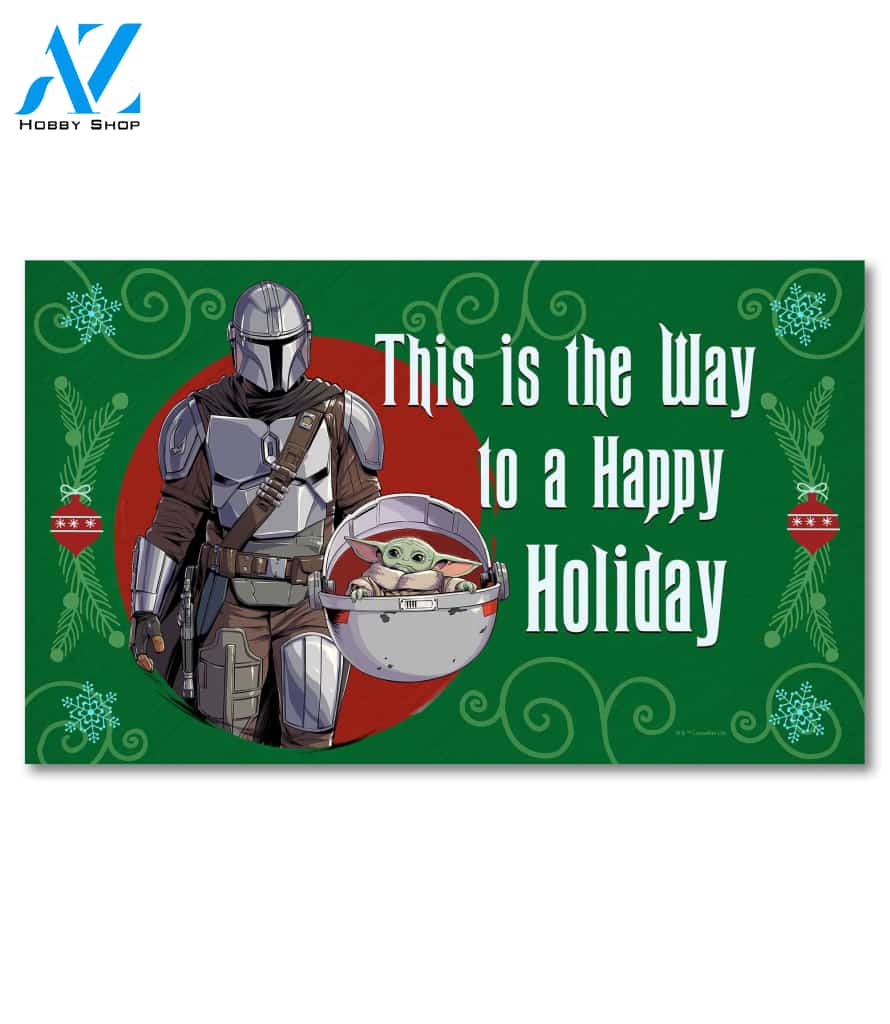 Mandalorian Merry Christmas Doormat - 18" x 30"
