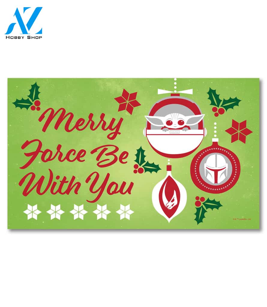 Mandalorian Merry Force Be With You Doormat - 18" x 30"