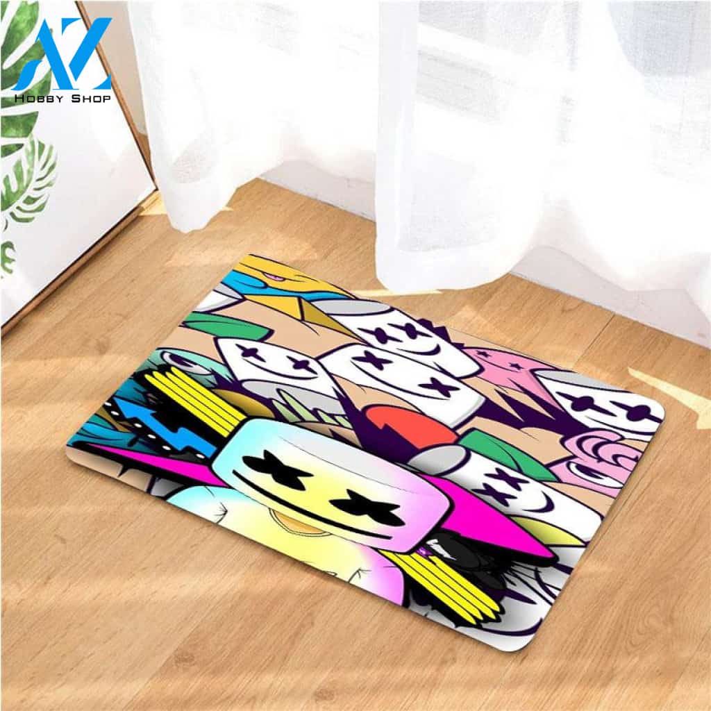 Marshmallow DJ wallpaper doormats