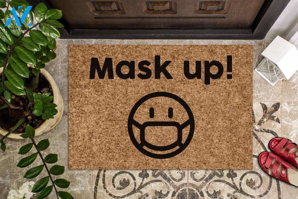 Mask up! Social Distancing Covid Doormat | Welcome Mat | House Warming Gift