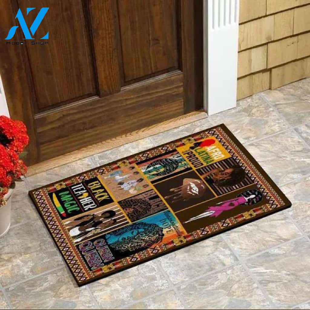 Melanin For Women Pride Black History Afro Girl Doormat
