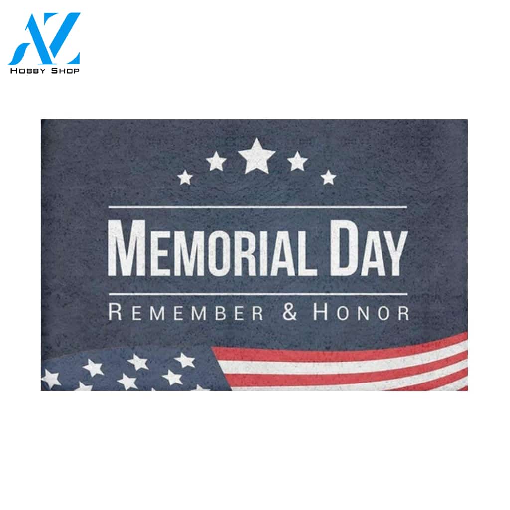 Memorial Day - Remember & Honor Indoor and Outdoor Doormat Warm House Gift Welcome Mat Gift for Friend Family
