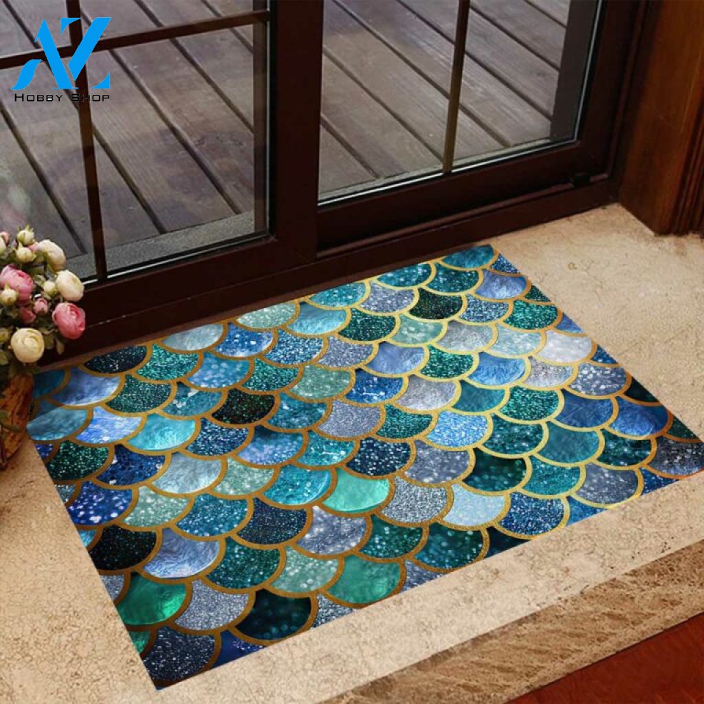 Mermaid Blue Aesthetic Doormat | Welcome Mat | House Warming Gift