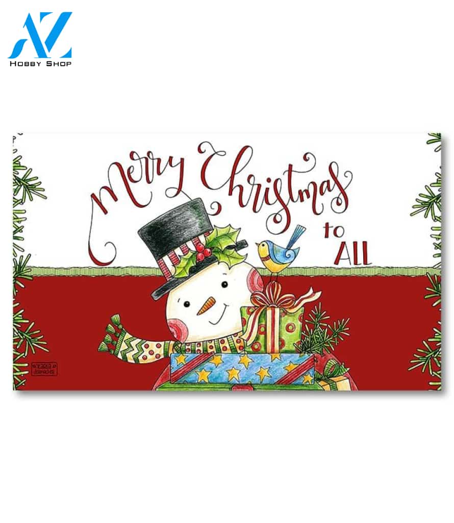 Merry Christmas to All Snowman Doormat - 18" x 30"