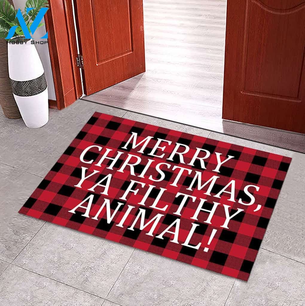 Merry Christmas Ya Filthy Animal Doormat Indoor And Outdoor Mat Entrance Rug Sweet Home Decor Housewarming Gift Gift Friend Family Christmas Holiday