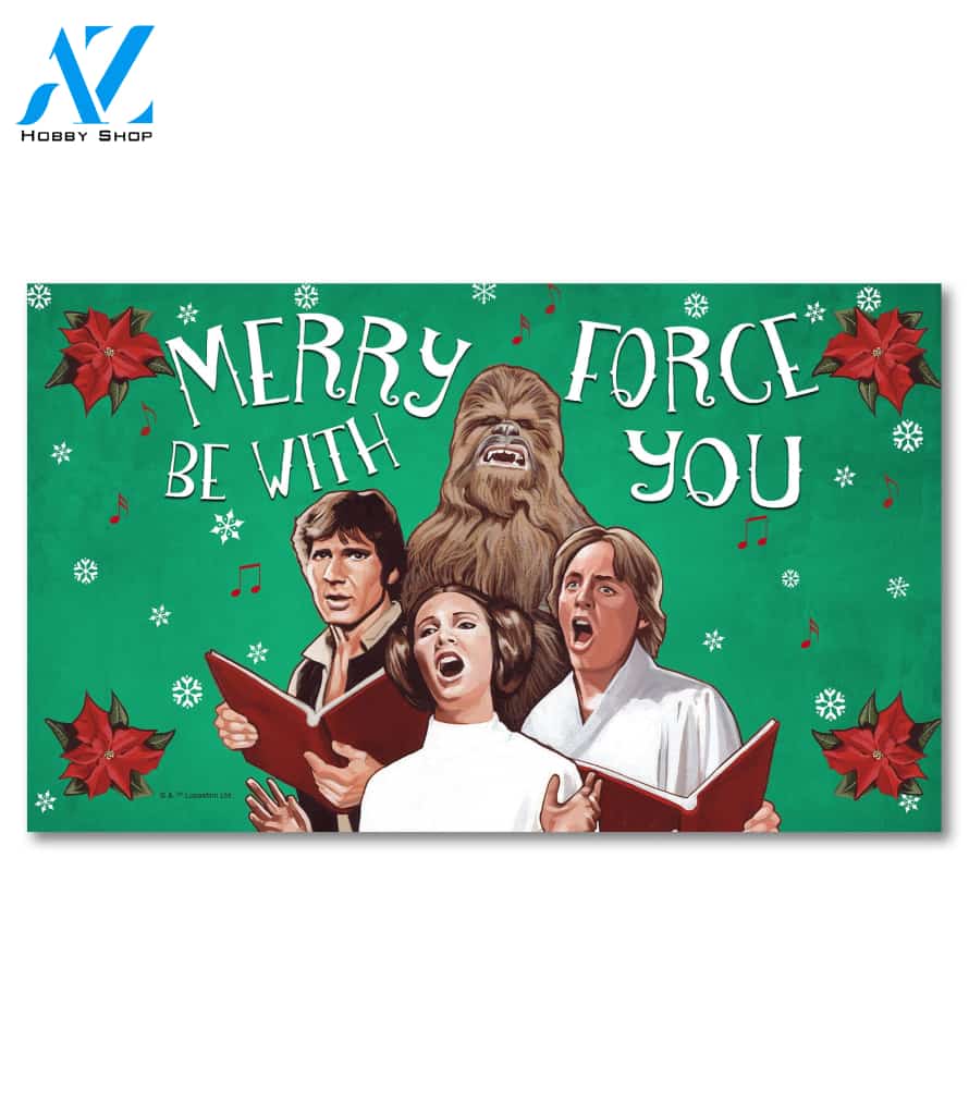 Merry Force Be With You Carolers Doormat - 18" x 30"