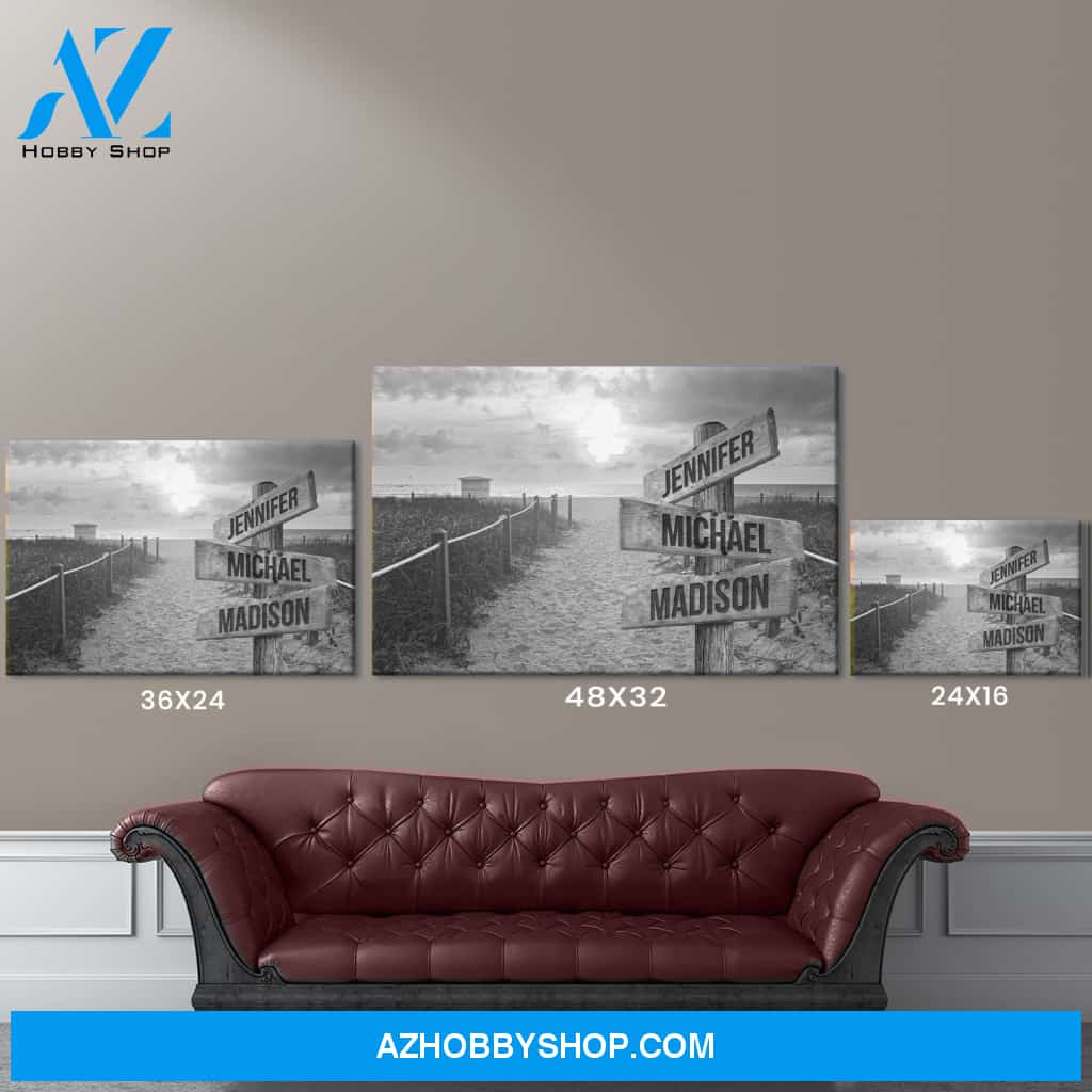Miami Beach Sunset Multi-Names Premium Canvas