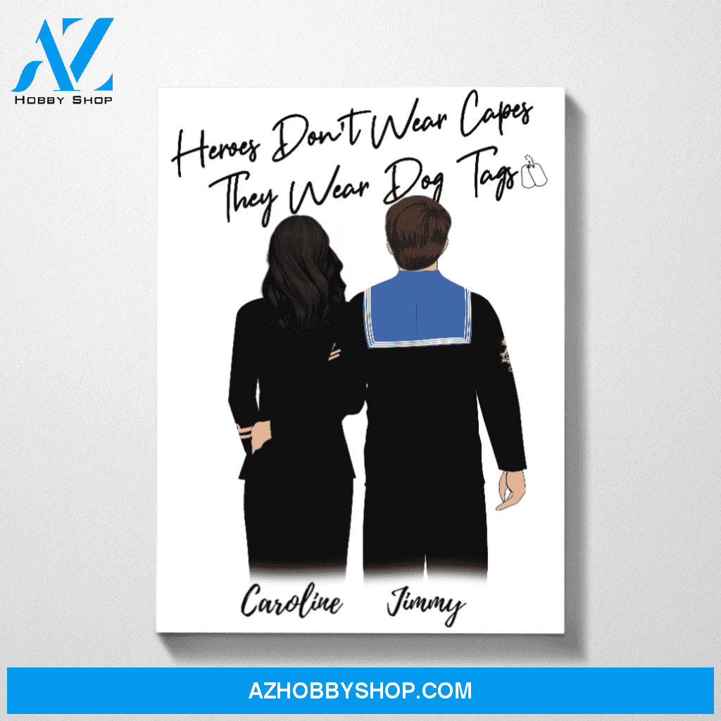 Military Couple Customized Premium Canvas