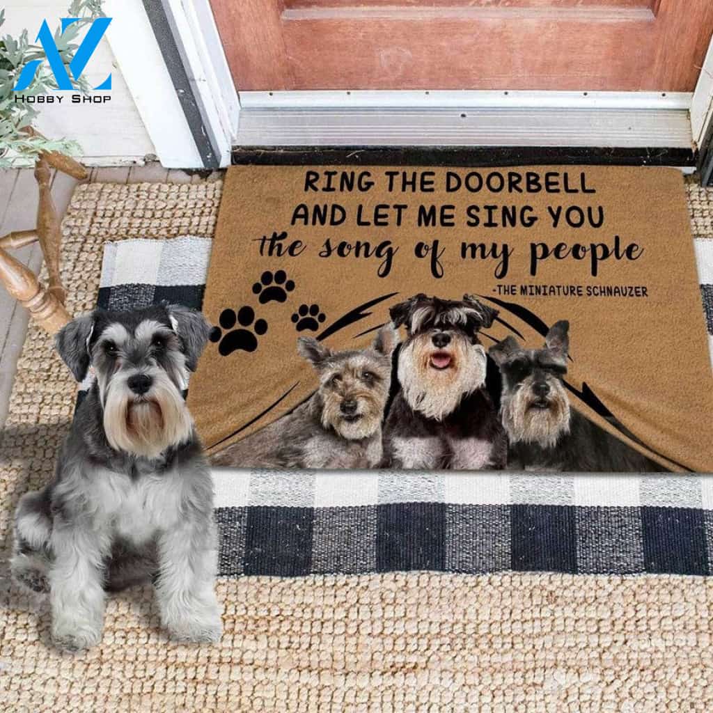 Miniature Schnauzer Ring The Bell Doormat