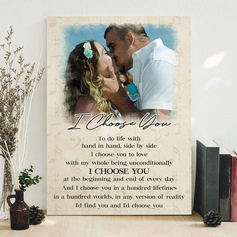 Custom photo Gifts for Husband/wife I choose You Canvas Wall Art, Wall Decor Visual Art