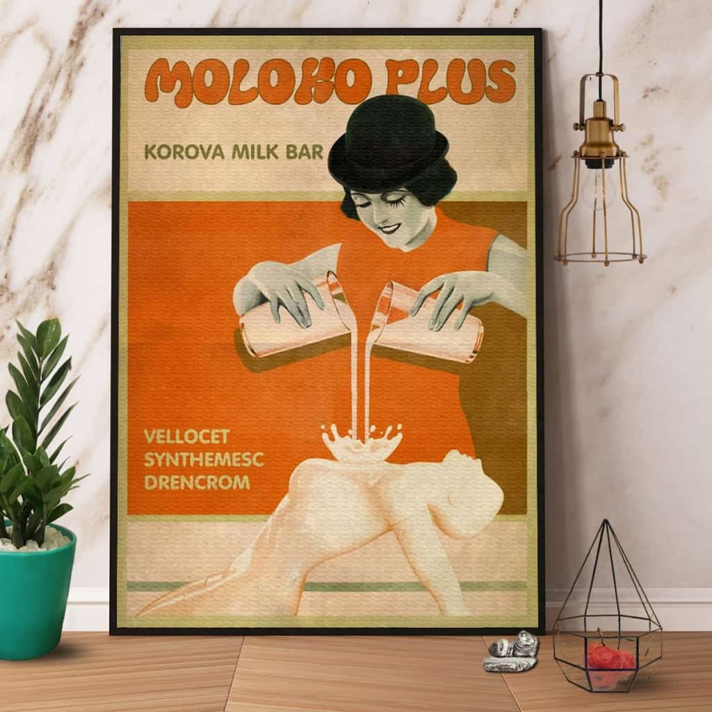 Moloko Plus Korova Milk Bar Paper Poster No Frame Matte Canvas Wall Decor