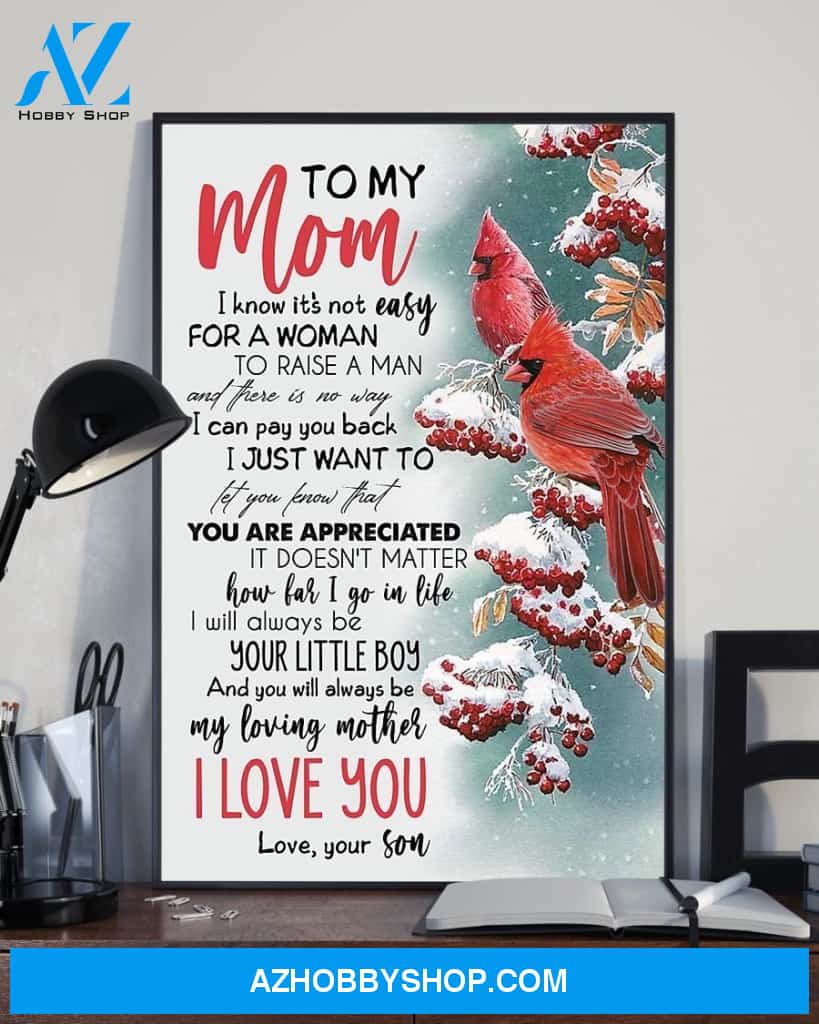 Mom Canvas To My Mom I Know It's Not Easy Son Cardinal Canvas Wall Art Full Size