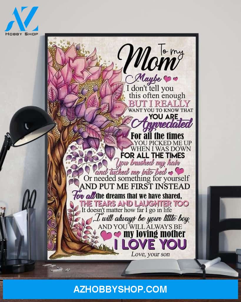 Mom Canvas To My Mom Maybe I Don't Tell You Son Purple Tree Canvas Wall Art Full Size