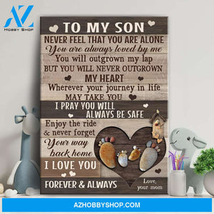 Mom to son - Adorable footprint - You are always loved by me - Family Portrait Canvas Prints, Wall Art