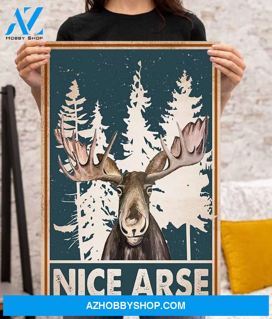 Moose Nice Arse Canvas And Poster, Wall Decor Visual Art