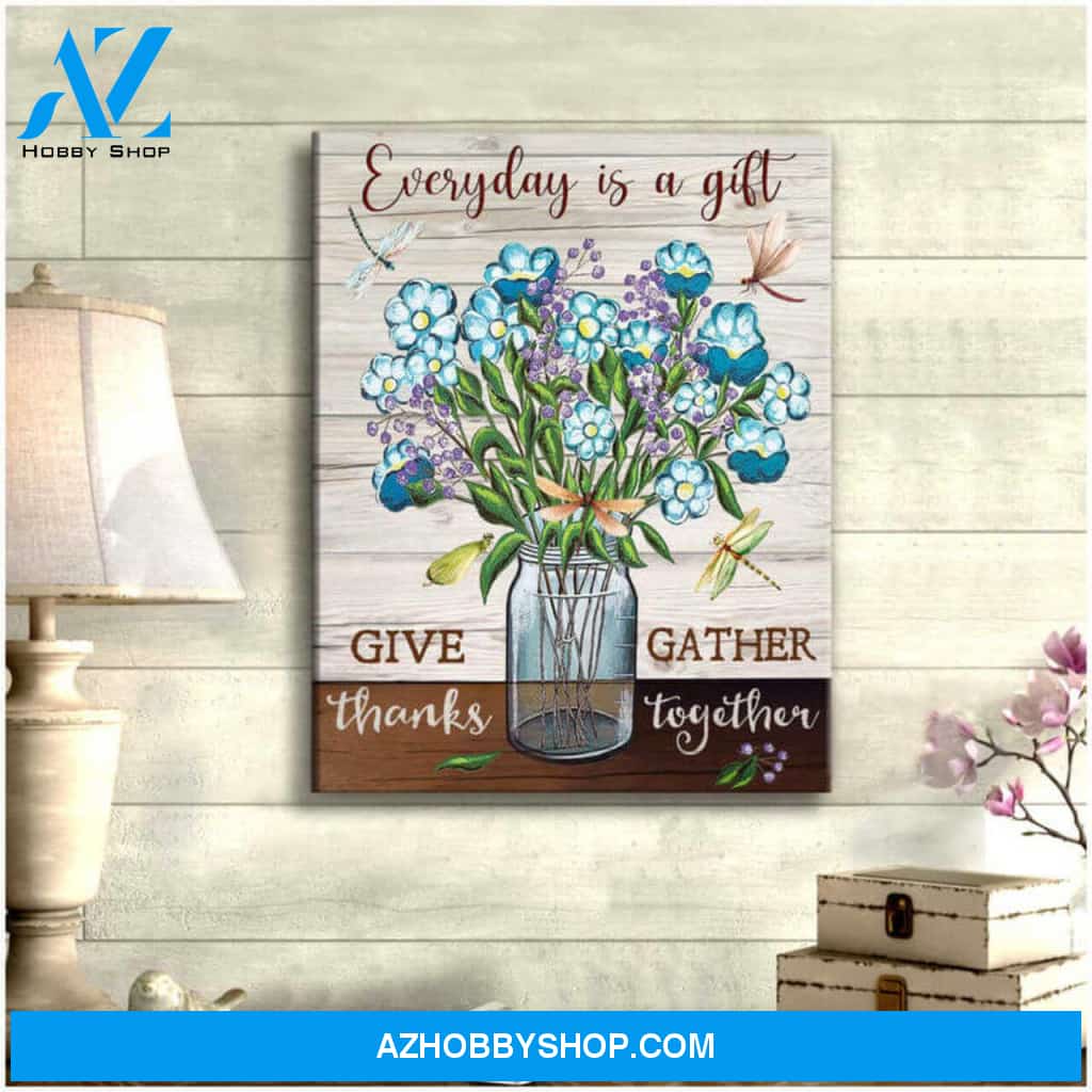 Moosfy Canvas | Dragonfly Everyday Is A Gift Canvas Wall Art Decor Ready To Hang