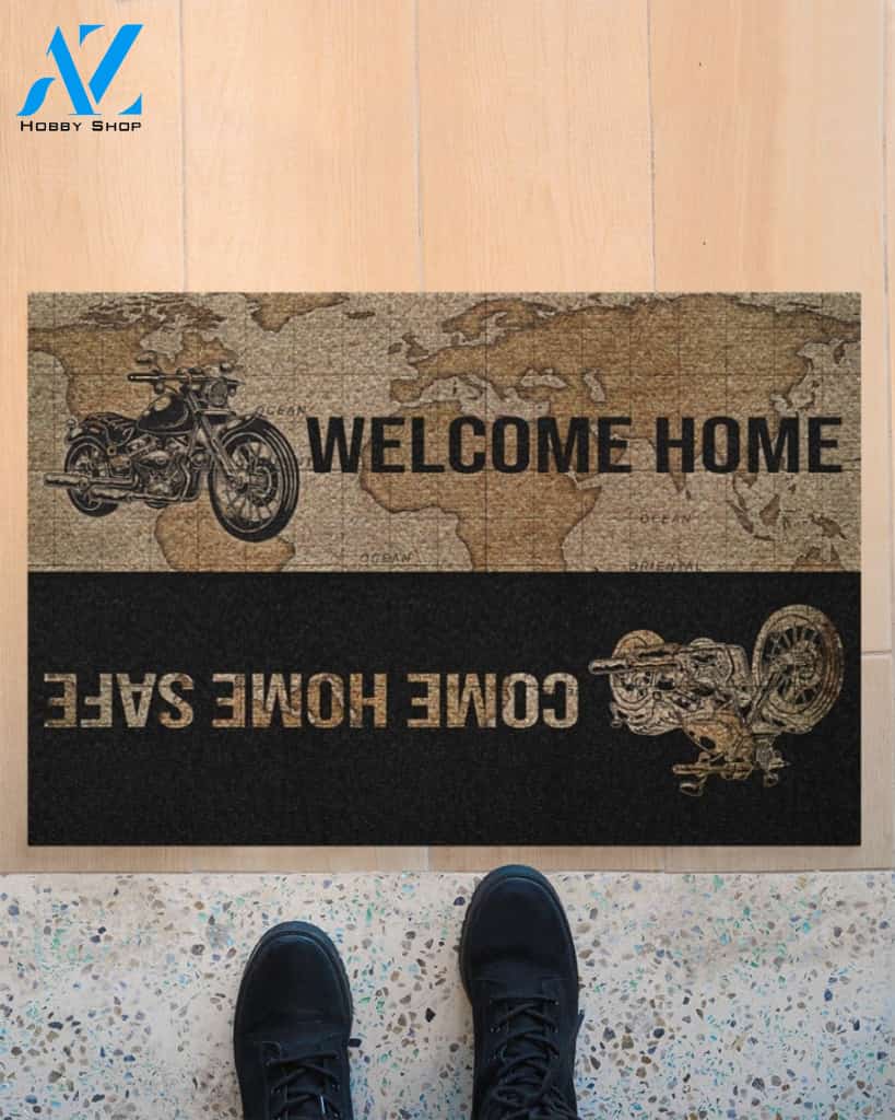 Motorcycling Welcome Home Come Home Safe Funny Doormat Gift For Motorcycling Lovers Birthday Gift Home Decor Warm House Gift Welcome Mat