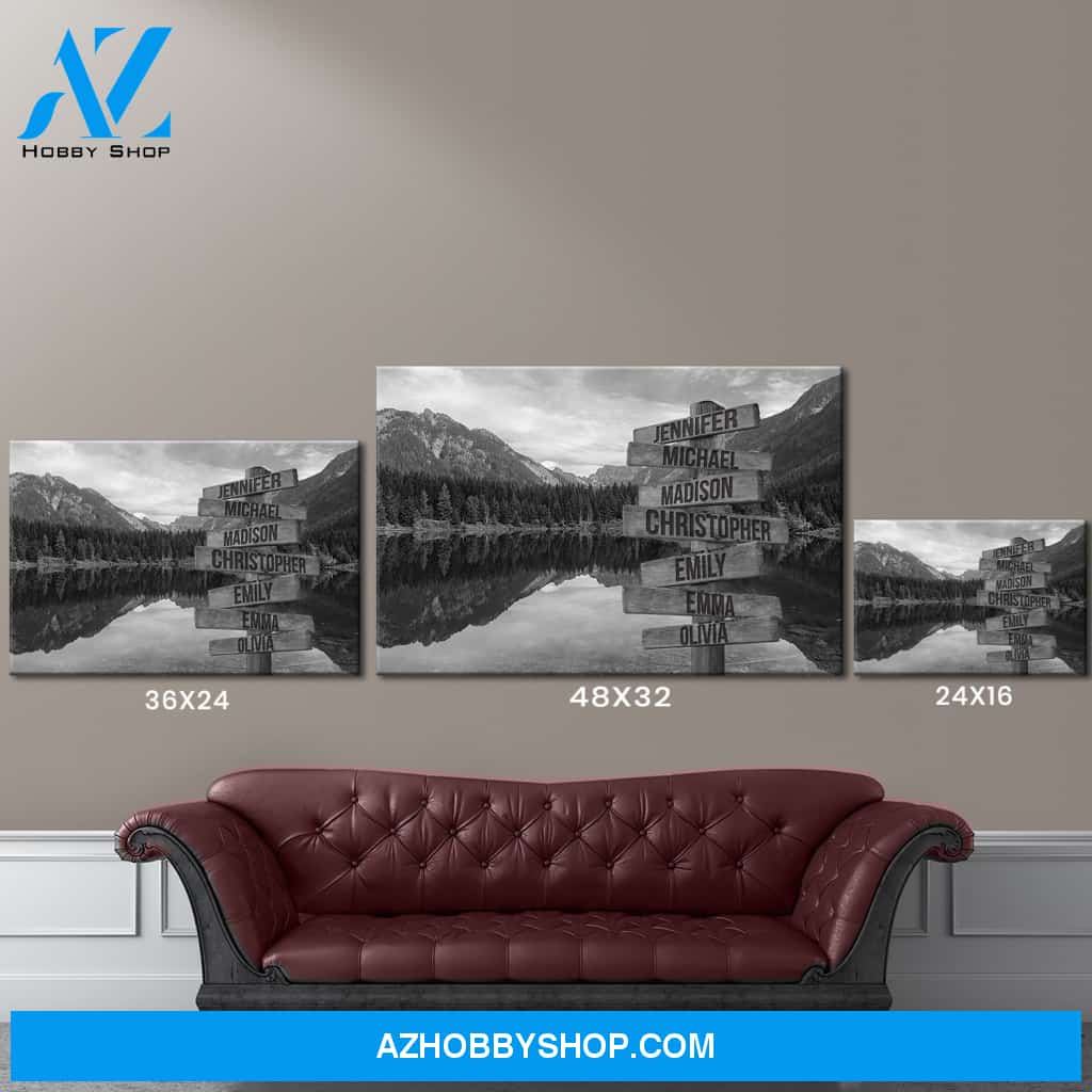 Mountain Lake Multi-Names Premium Canvas