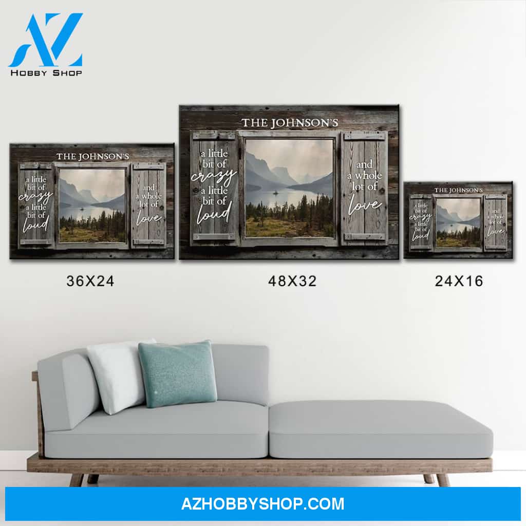 Mountain Range Color Wood Shutters Premium Canvas Saying 2