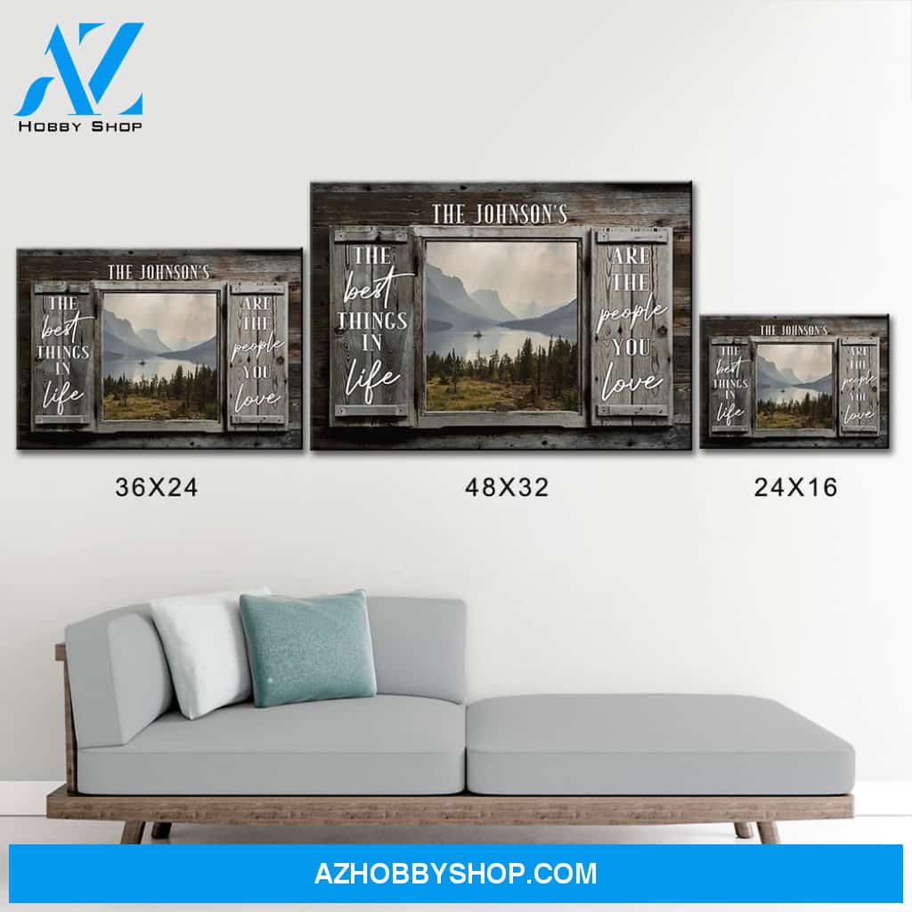 Mountain Range Color Wood Shutters Premium Canvas Saying 3