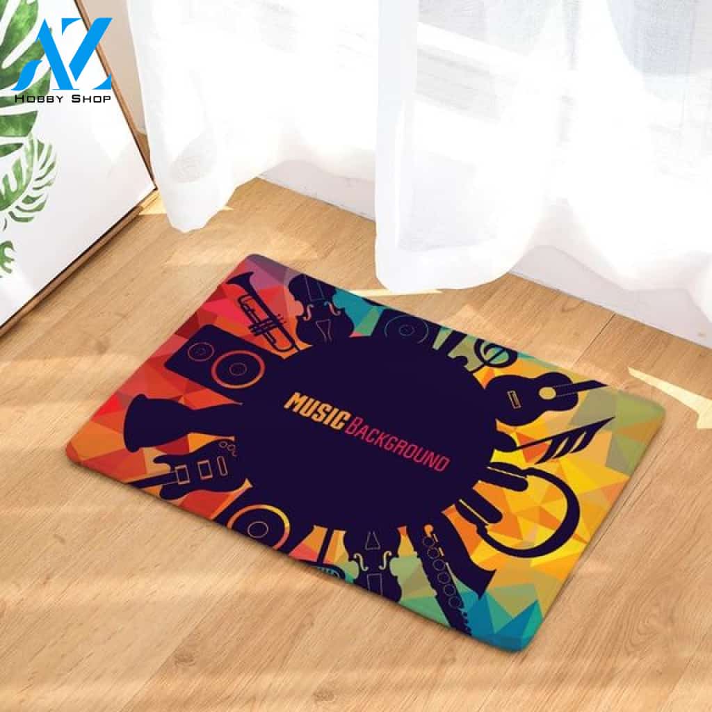 Music Background Doormat Welcome Mat Housewarming Gift Home Decor Farmhouse Funny Doormat Gift Idea For Music Lovers Gift For Friend