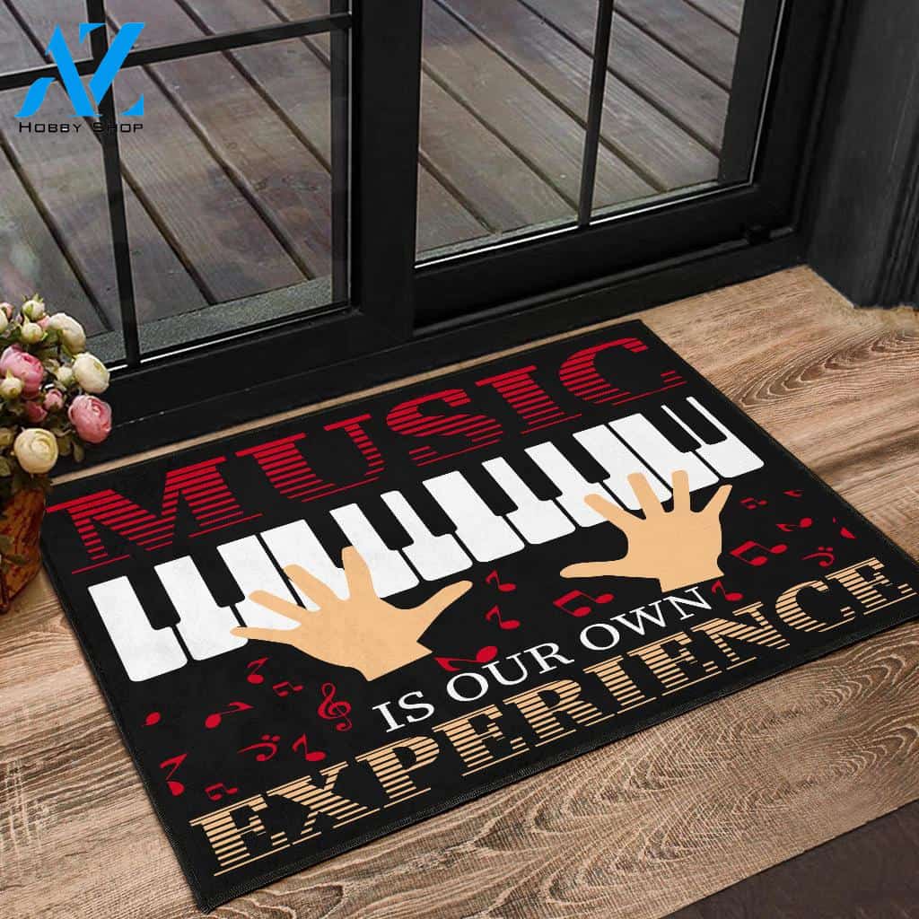 Music Is Our Own Experience Doormat Welcome Mat Housewarming Gift Home Decor Funny Doormat Gift Idea For Piano Lovers Gift For Music Lovers