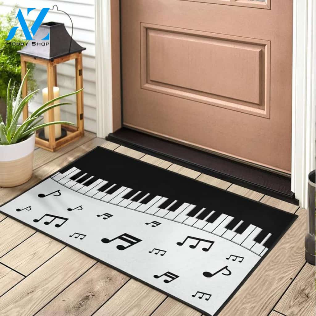 Music Notes Piano Indoor and Outdoor Doormat Warm House Gift Welcome Mat Birthday Gift for Music Lovers Piano Lover