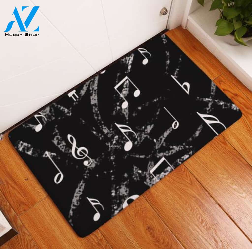 Music White Music Note Doormat Collections Indoor And Outdoor Doormat Warm House Gift Welcome Mat Birthday Gift For Music Lovers