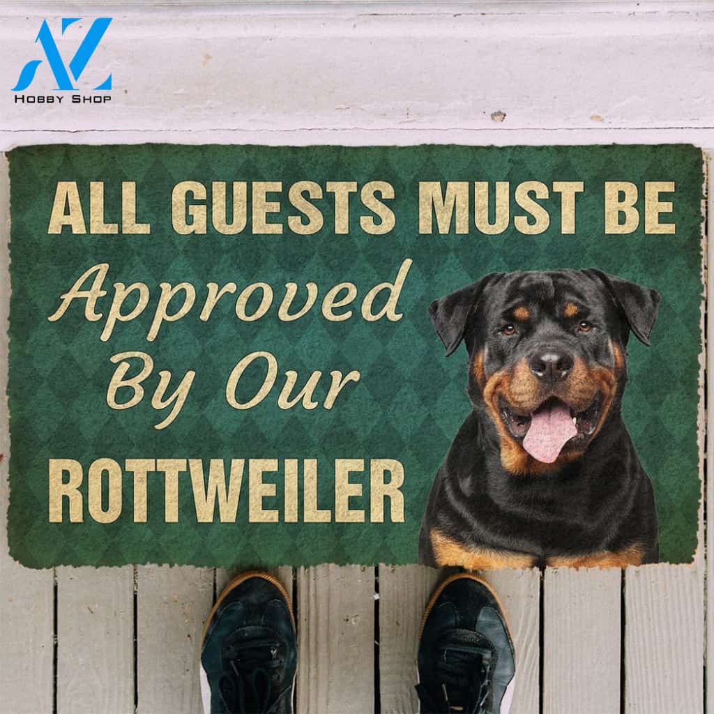 Gearhumans Gearhuman 3D Must Be Approved By Our Rottweiler Custom Doormat