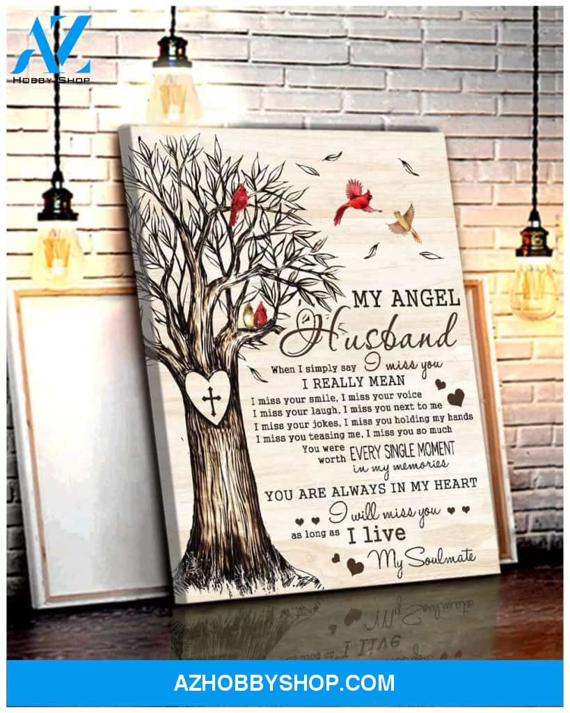 My Angel Husband Cardinal Wall Art Canvas